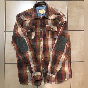 Men’s Pearl snap western shirt XL plaid rodeo cowboy